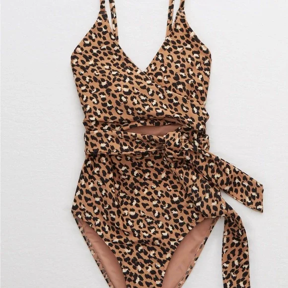 Aerie Leopard Full Coverage One Piece Swimsuit - Picture 3 of 7